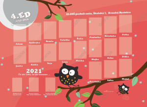 Art - Tablo na plátne 511: sova, červené