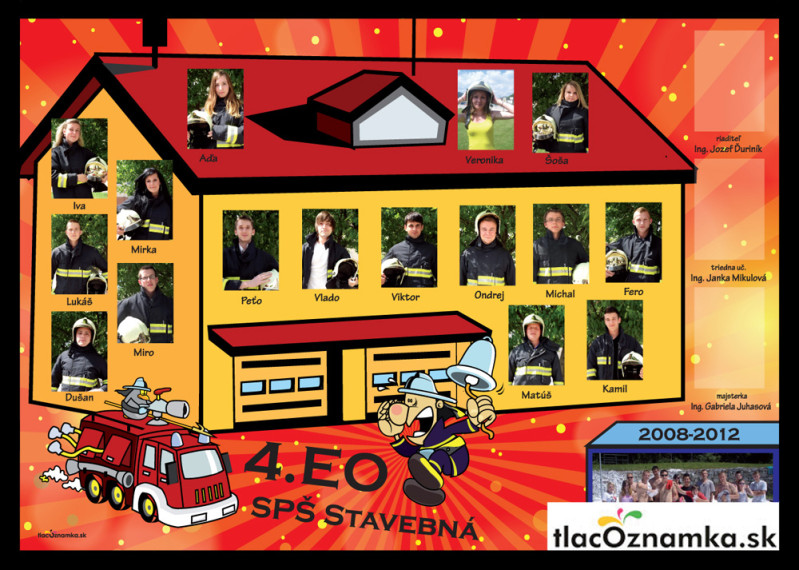 Art - Tablo na plátne 635: požiarnej ochrany, požiarničke