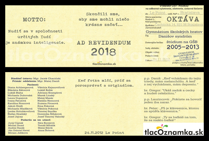 Oznamka 1123: zdravotnícke, vtipné