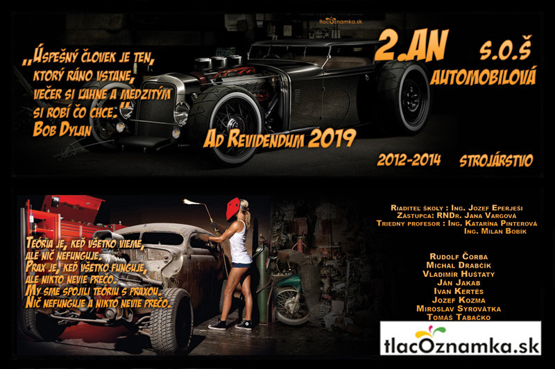 Oznamka 173a: auto, automechanik Oznamka 173a: auto, automechanik